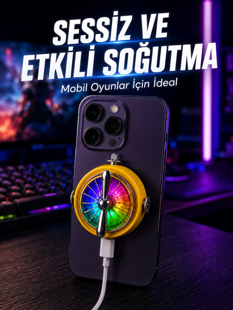 Manyetik Telefon Soğutucu RGB Fanlı Mobil Oyun Soğutucusu