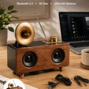 Çalar Radyo Müzik Kutusu Nostaljik Hoparlör Speaker