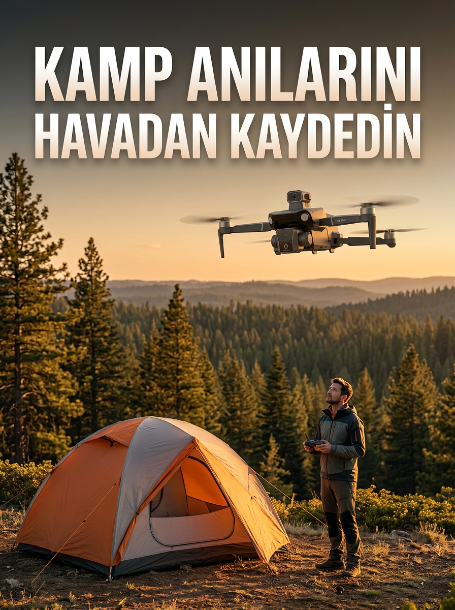 GPS Destekli Katlanabilir Çift Kameralı Drone Ekranlı Kumandalı