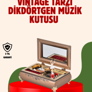 Piyano Şeklinde Balerinli Müzik Kutusu Takı Bölmeli Şık Model
