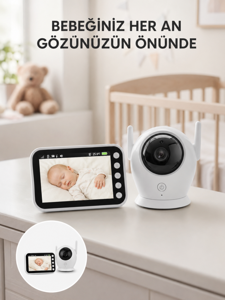 4.5 İnç Ekranlı Gece Görüşlü Bebek Kamerası ve Monitörü Yeni Nesil