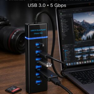 USB 3.0 Çoklayıcı 7 Port Yüksek Hızlı Veri Aktarım