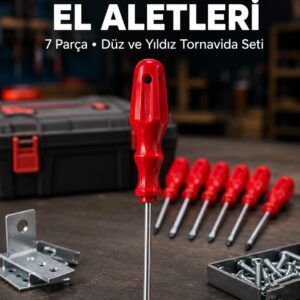Profesyonel 7 Parça Tornavida Seti Ergonomik Saplı El Aleti