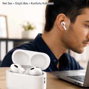 Aktif Gürültü Engelleyici Kablosuz Bluetooth Kulaklık – Şarj Kutulu, Uzun Ömürlü Yeni Nesil