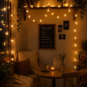 20 LED Yıldız Işık Zinciri Günışığı Beyaz Dekoratif Süs Lambası