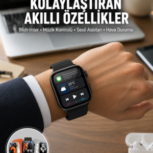 Yeni Nesil Akıllı Saat Müzik Dinleme Bildirim Görme Sesli Asistan Desteği Yeni Nesil