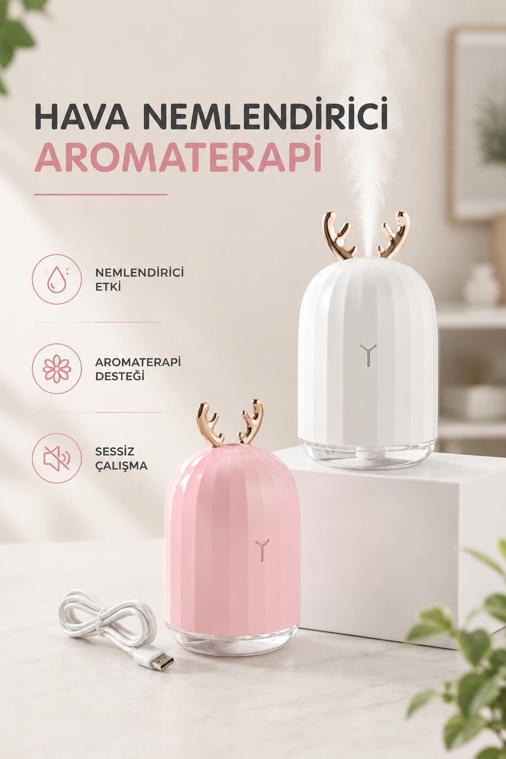 Hava Nemlendirici Aromaterapi Hava Temizleyici Renk Değiştirebilen