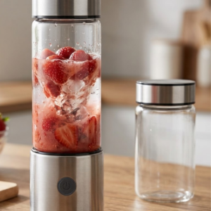USB Type C Şarjlı Cam Blender 6 Bıçaklı Smoothie ve Shake Blender