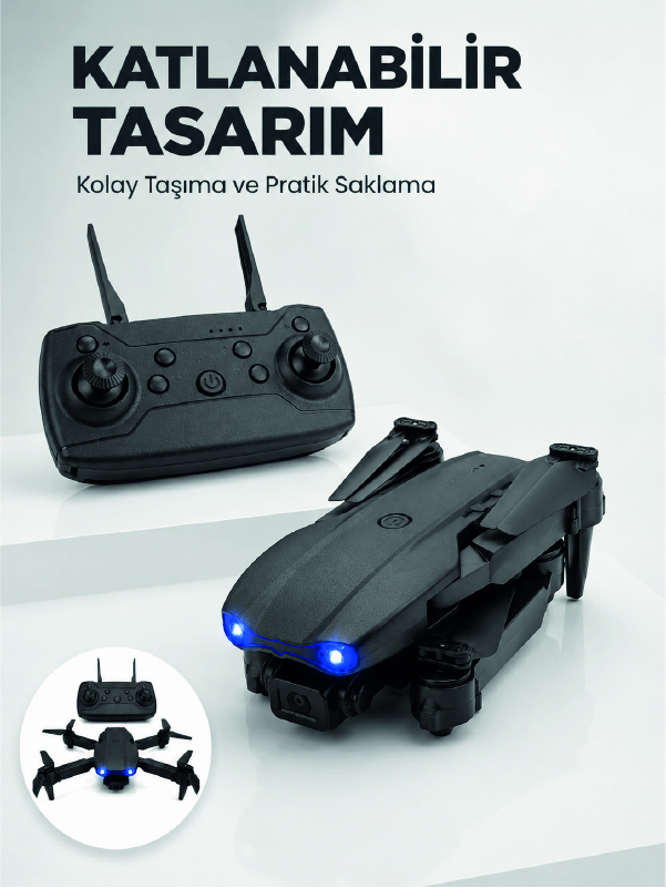 Katlanabilir Kamera Drone 4K HD Görüntü, Hover Özelliği ve Uzaktan Kumanda
