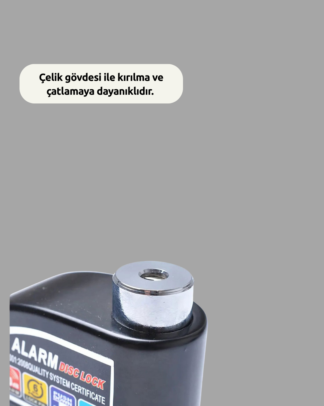 Suya Dayanıklı 110dB Alarmlı Çelik Disk Kilidi Yeni Nesil