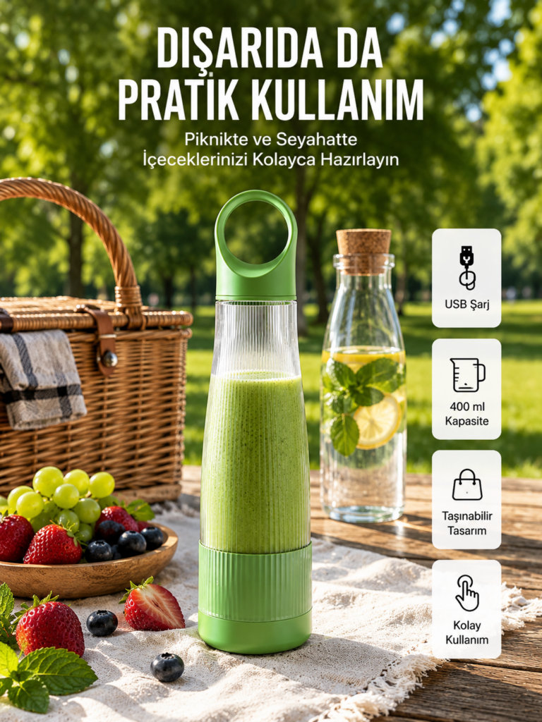 Tek Kişilik İçecekler İçin Hafif ve Taşınabilir Blender