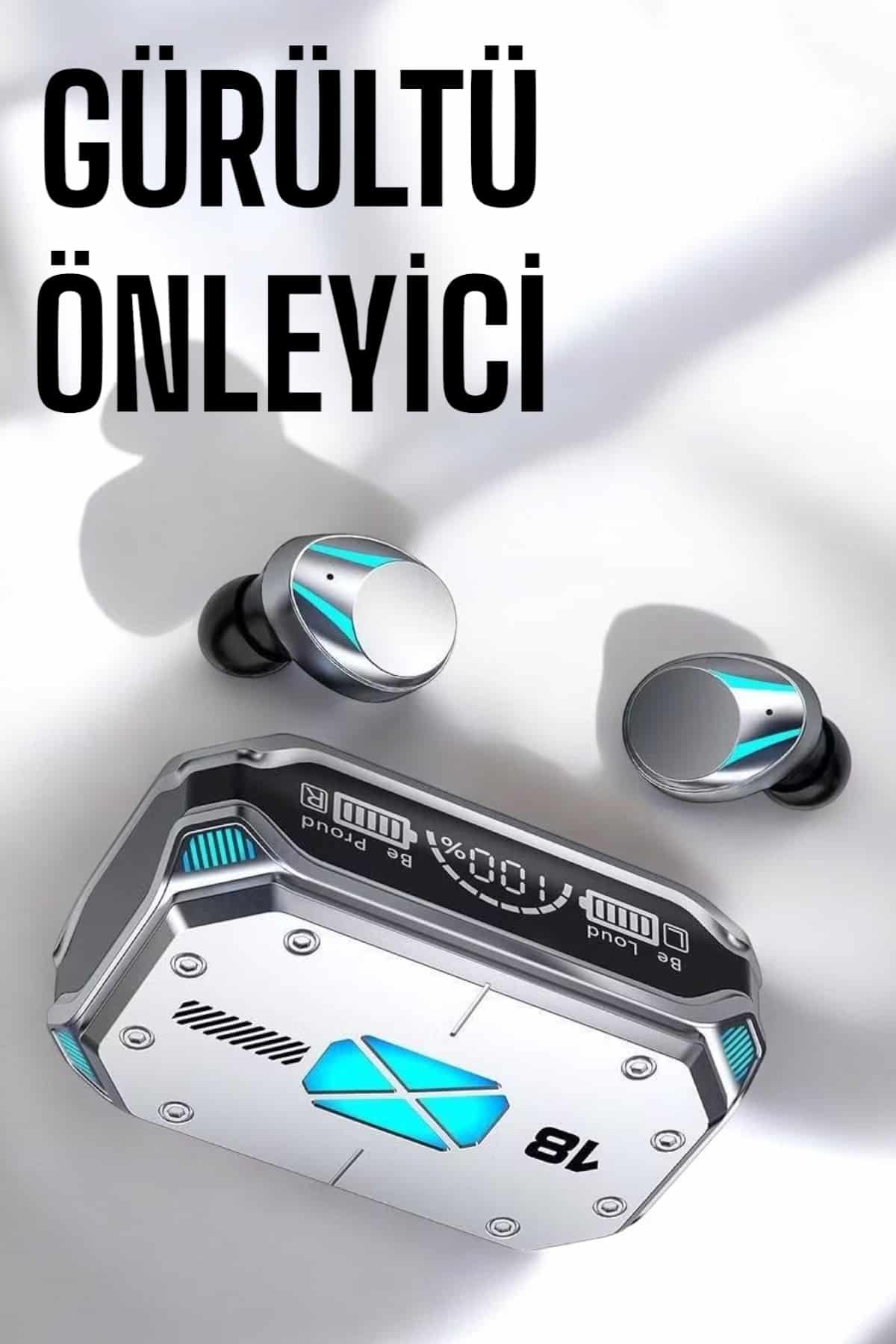 Kablosuz Powerbankli Oyuncu Kulaklığı Gürültü Önleyici