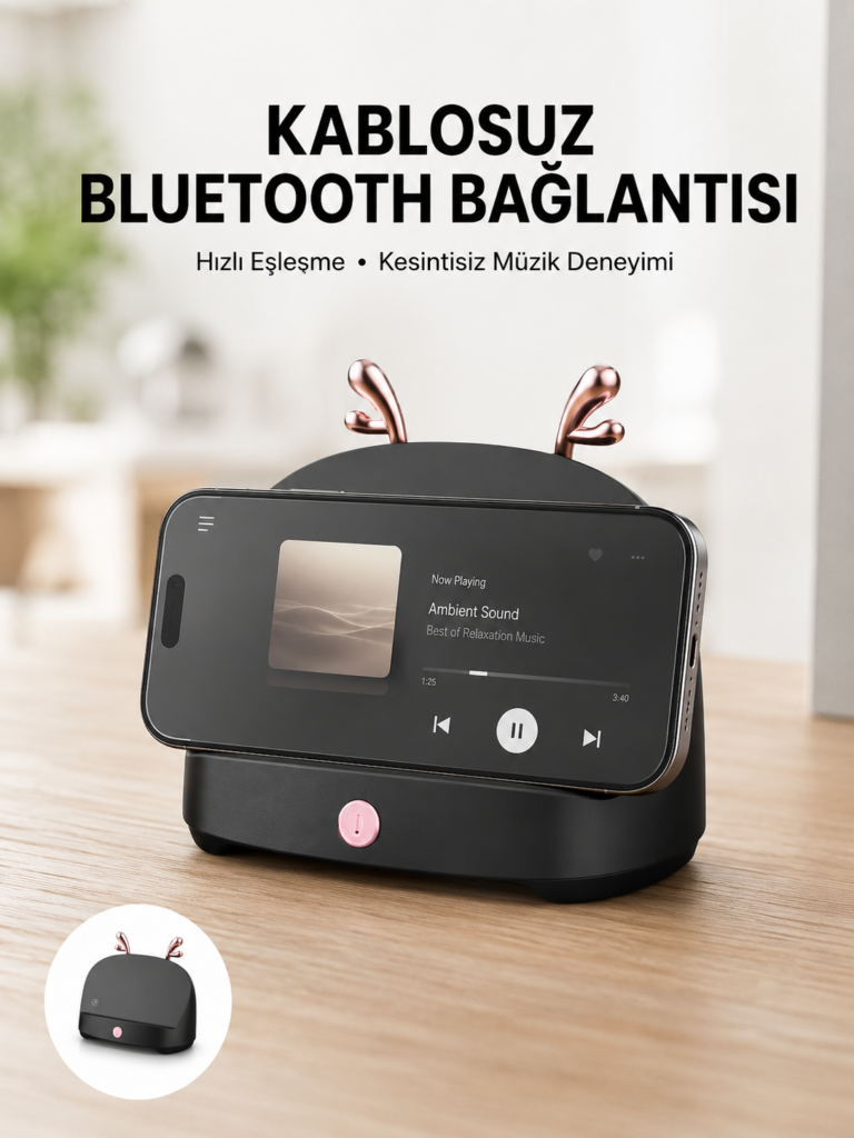 Bluetooth Hoparlör Uzun Pil Ömrü Yüksek Ses Kaliteli Kablosuz Telefon Tutma