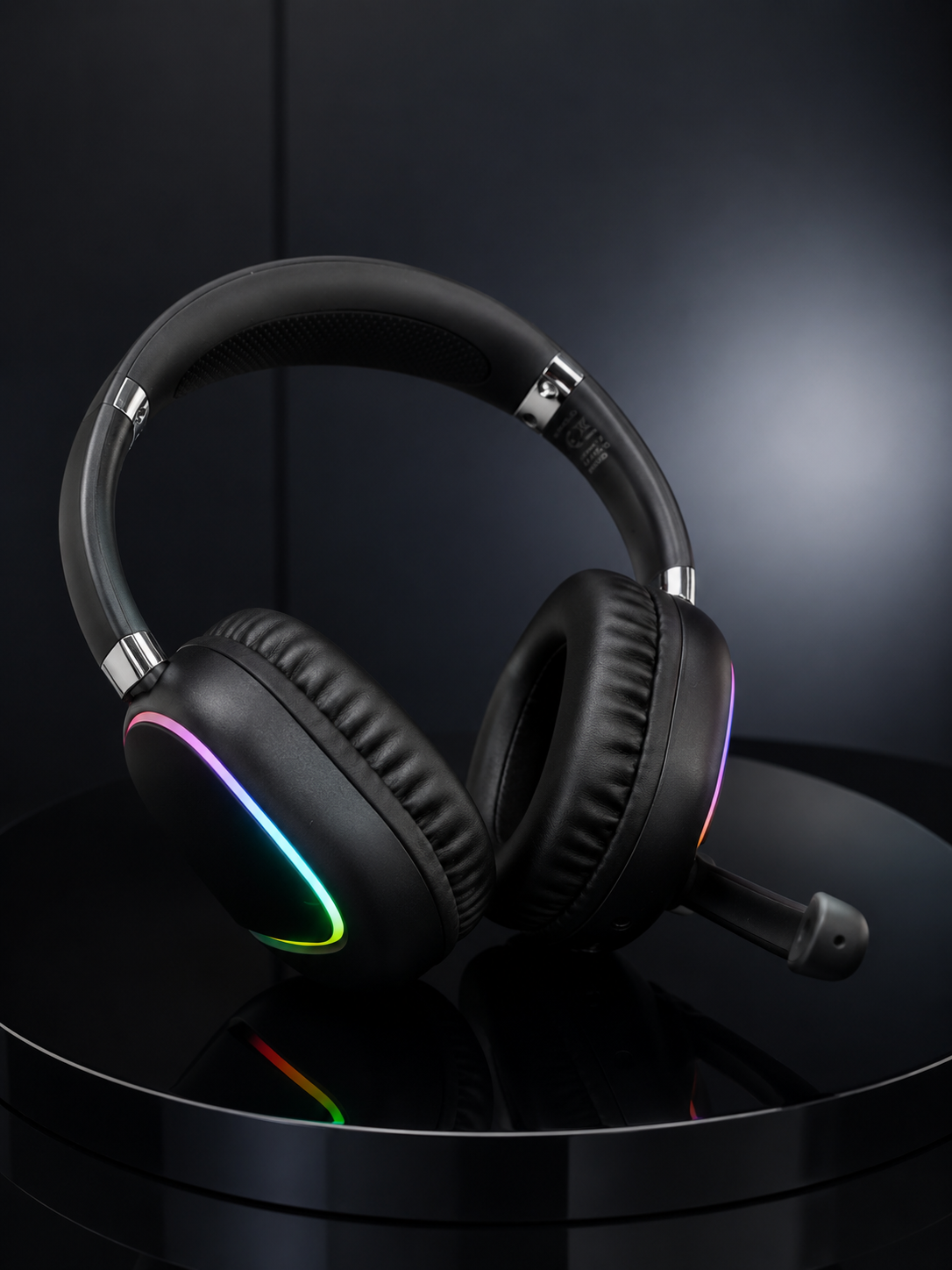 Bluetooth 5.0 Kablosuz Kulak Üstü Kulaklık Mikrofonlu RGB Aydınlatmalı