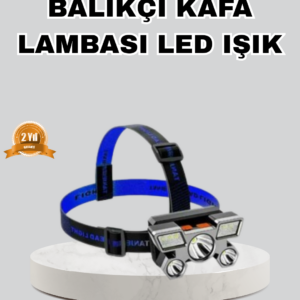 Outdoor ve Gece Balıkçılığı İçin LED Kafa Lambası – USB Şarjlı, 60° Ayarlanabilir Far