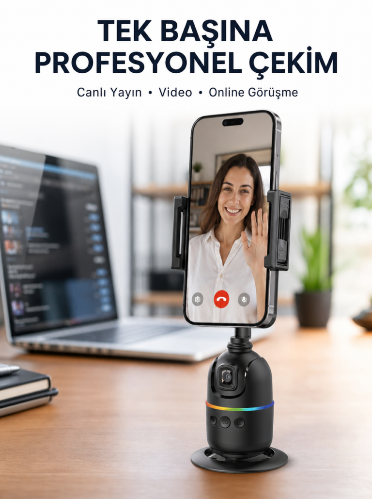 Canlı Yayın ve Video Çekimleri İçin Otomatik Yüz Takipli Masaüstü Gimbal Yeni Nesil