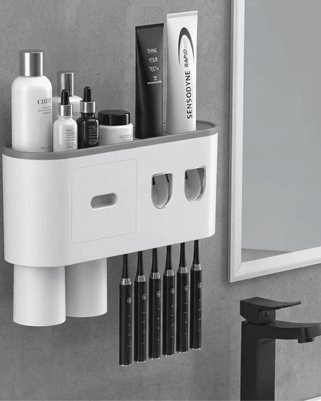 Çok Fonksiyonlu Diş Fırçası Tutucu Otomatik Dispenser Bardaklı Organizer