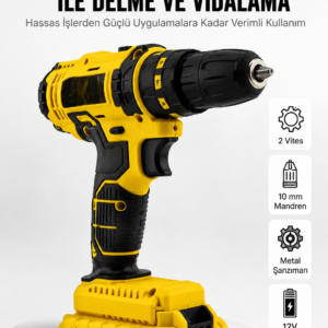 Matkap Seti 24 Parça Çift Bataryalı Darbeli Led Işıklı Vidalama