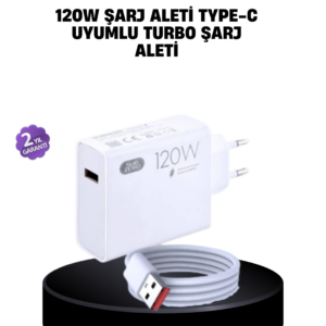 120W Mi Turbo Destekli Hızlı Şarj Cihazı Type-C Uyumlu Akım Korumalı