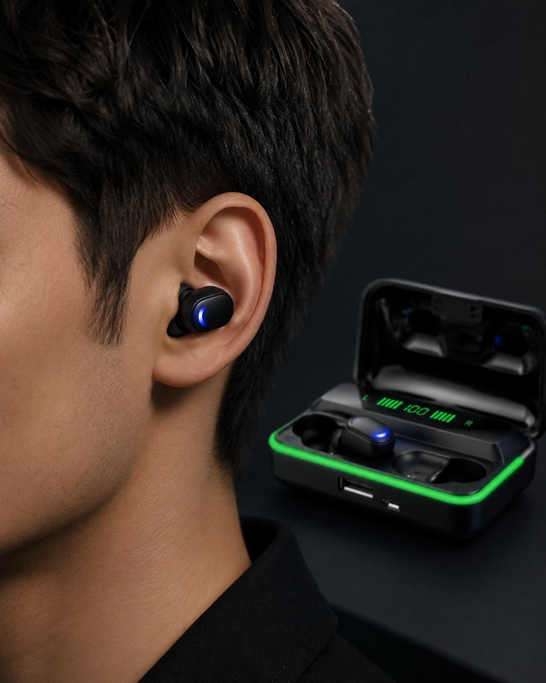 Bluetooth 5.1 Oyuncu Kulaklığı LED Ekranlı Powerbank Kulaklık
