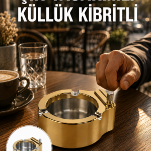 Çakmak Entegreli Küllük Yeniden Doldurulabilir Metal Gövde Yeni Nesil
