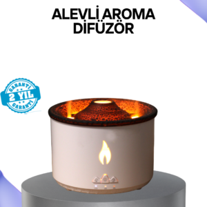 Volkan Efektli Aroma Difüzörü – Sessiz Çalışma, Otomatik Kapanma ve LED Işık