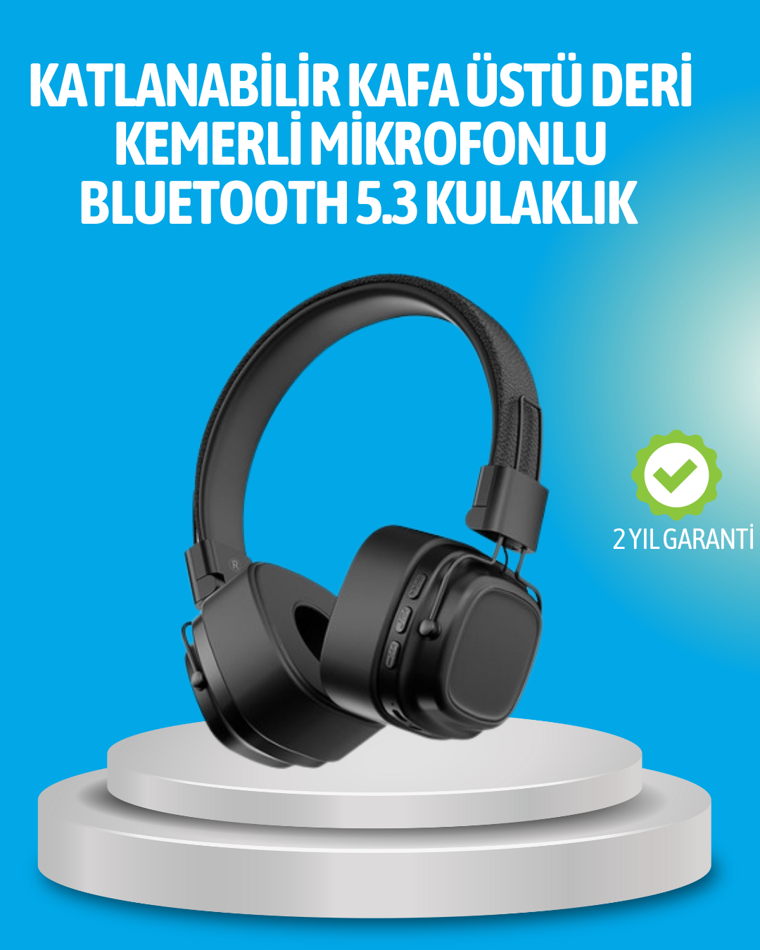 Deep Bass Destekli Kablosuz Katlanabilir Kulak Üstü Kulaklık