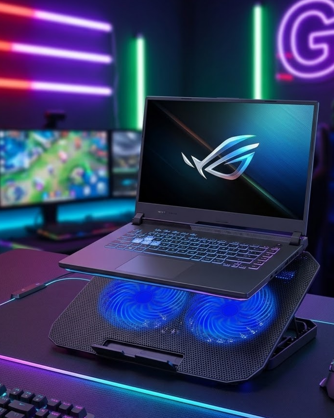 Çift Fanlı Laptop Soğutucu Stand 17 İnç Uyumlu 8 Kademeli Ayarlı USB Girişli