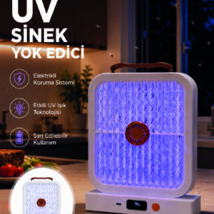 Elektrikli Sinek Öldürücü UV Işıklı Masaüstü Cihaz Beyaz Renk