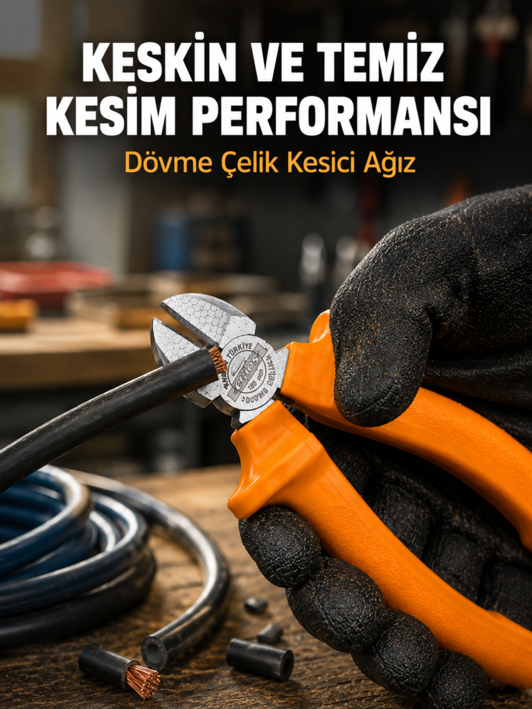 Profesyonel Kullanıma Uygun Dövme Çelik Yan Keski