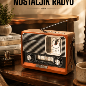 Ahşap Görünümlü Retro Bluetooth Radyo USB,AUX Ve SD Kart Girişli