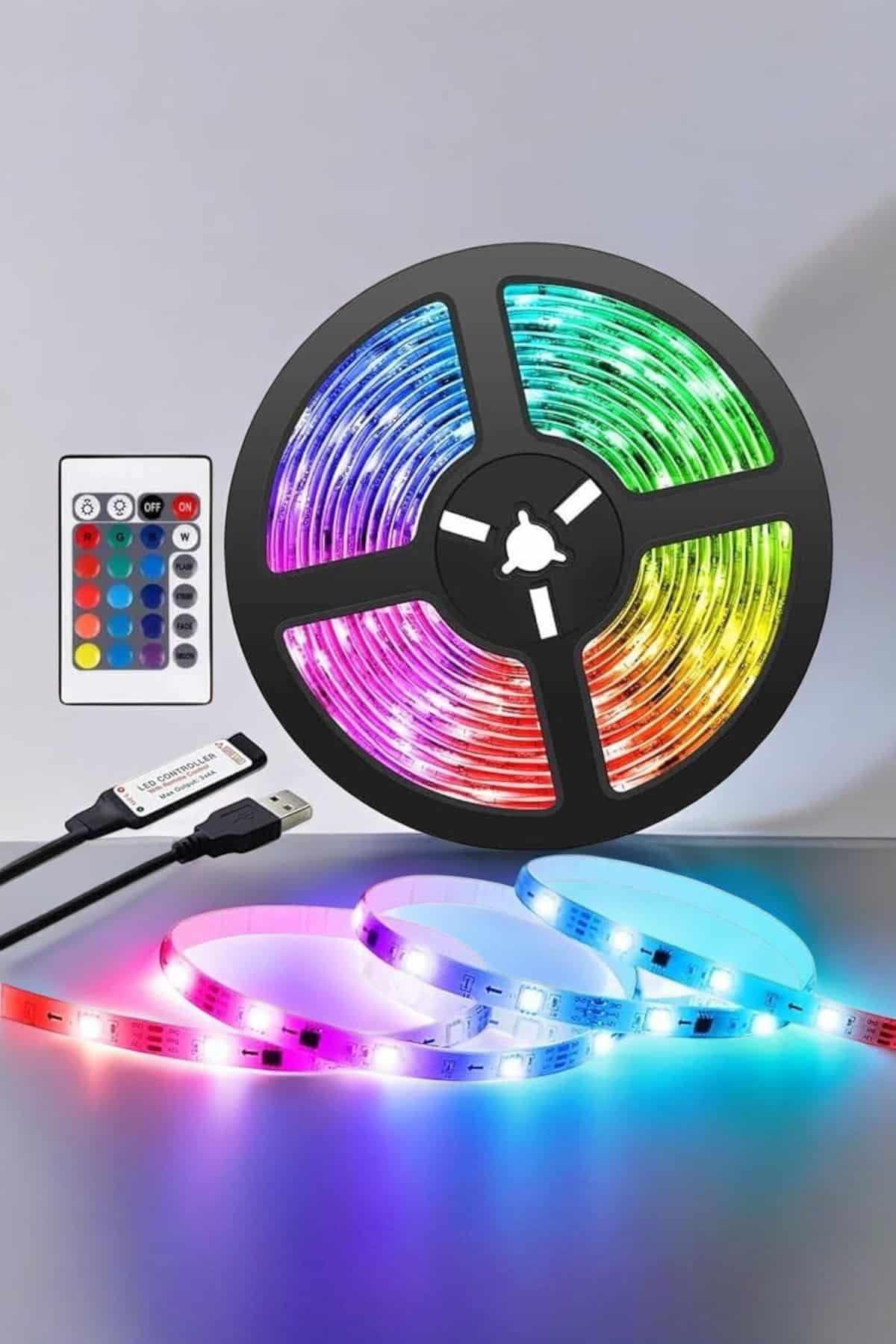 Yeni Nesil RGB Işıklı 10Metre Şerit LED Kumandalı Kullanım
