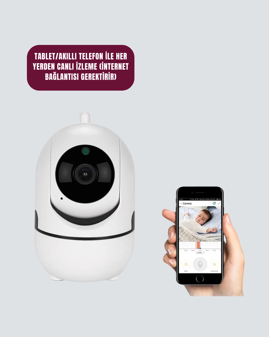 1080P WiFi Akıllı Güvenlik Kamerası – Pan & Tilt, Hareket Takip ve İki Yönlü Ses
