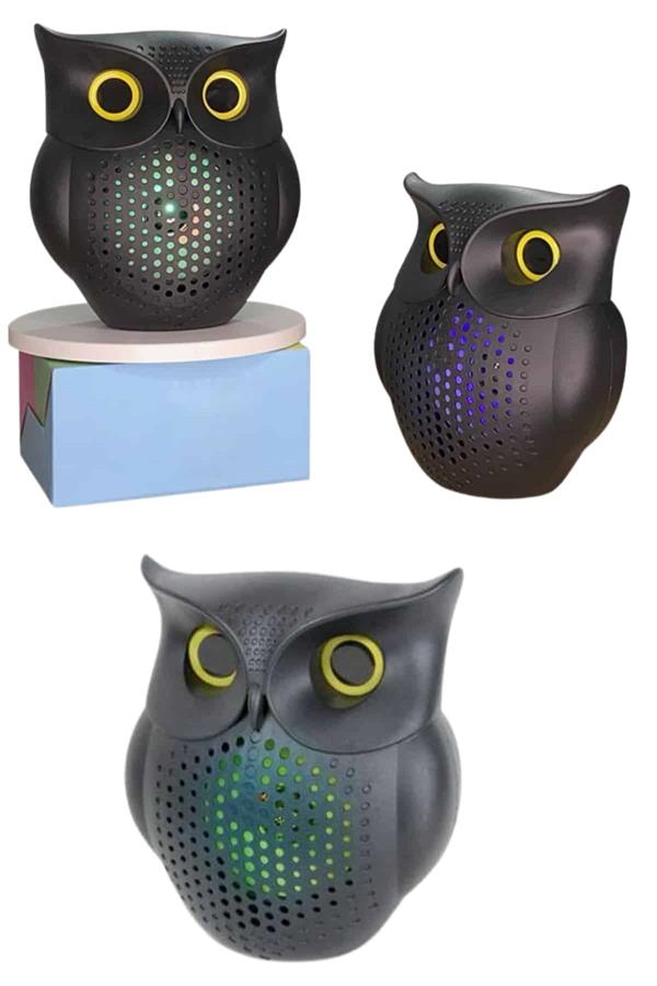 TWS Bluetooth Hoparlör Baykuş Tasarımlı Taşınabilir RGB Işıklı Uzun Pil Ömrü