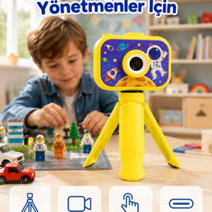 Çocuk Kamerası Fotoğraf ve Video Çekimi Mini Tripodlu Şarjlı Dijital Kamera 2.0 TFT Ekran