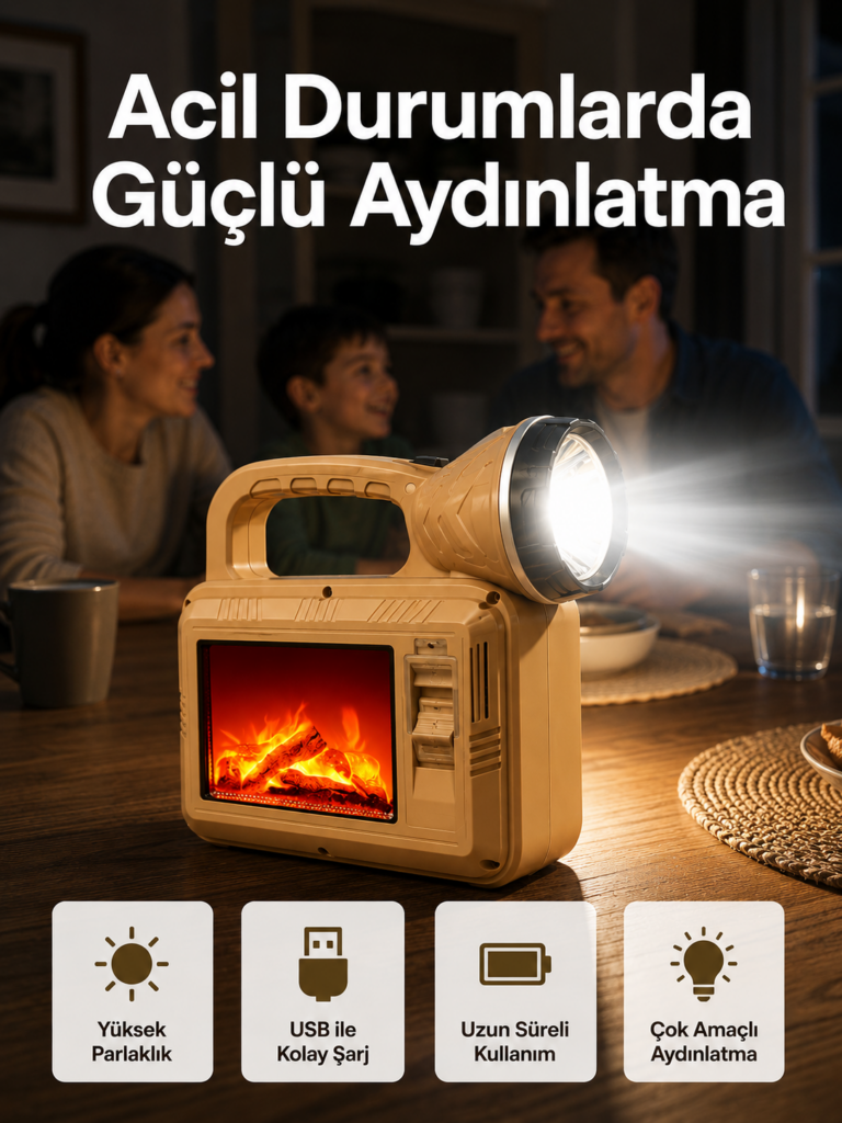 Solar Alev Lambası – Kamp, Bahçe ve Dış Mekan İçin