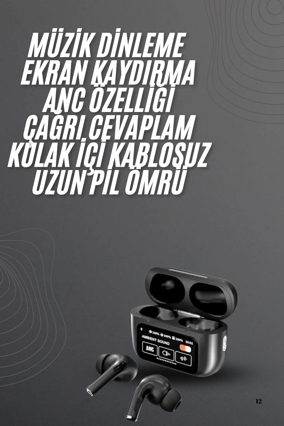 Yeni Nesil Pro Ekranlı Bluetooth Kulaklık 5.0 Bluetooth Yeni Nesil