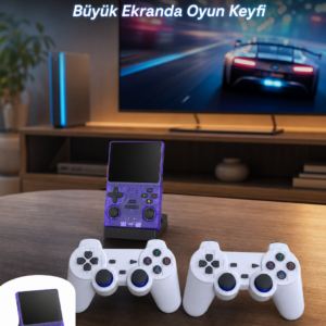 Retro Oyun Konsolu 2 Kablosuz Oyun Kolu ve IPS Ekranlı