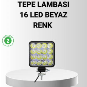 16 LED Off-Road Çalışma Lambası – Alüminyum Gövde, Suya ve Darbeye Dayanıklı, 12/24V