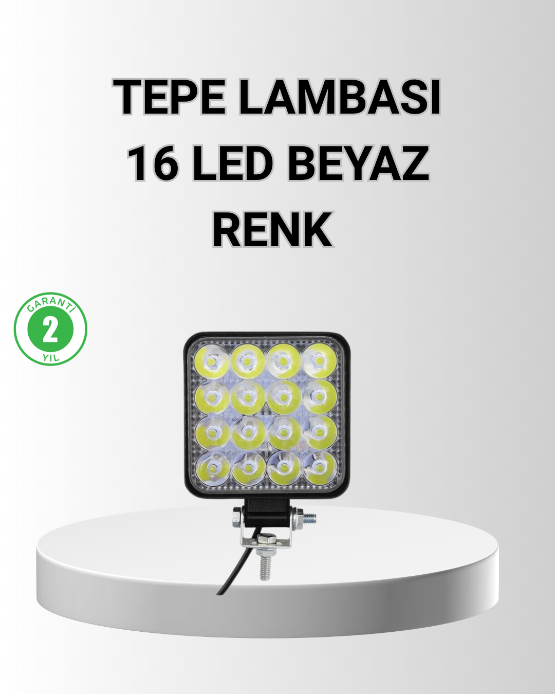 16 LED Off-Road Çalışma Lambası – Alüminyum Gövde, Suya ve Darbeye Dayanıklı, 12/24V