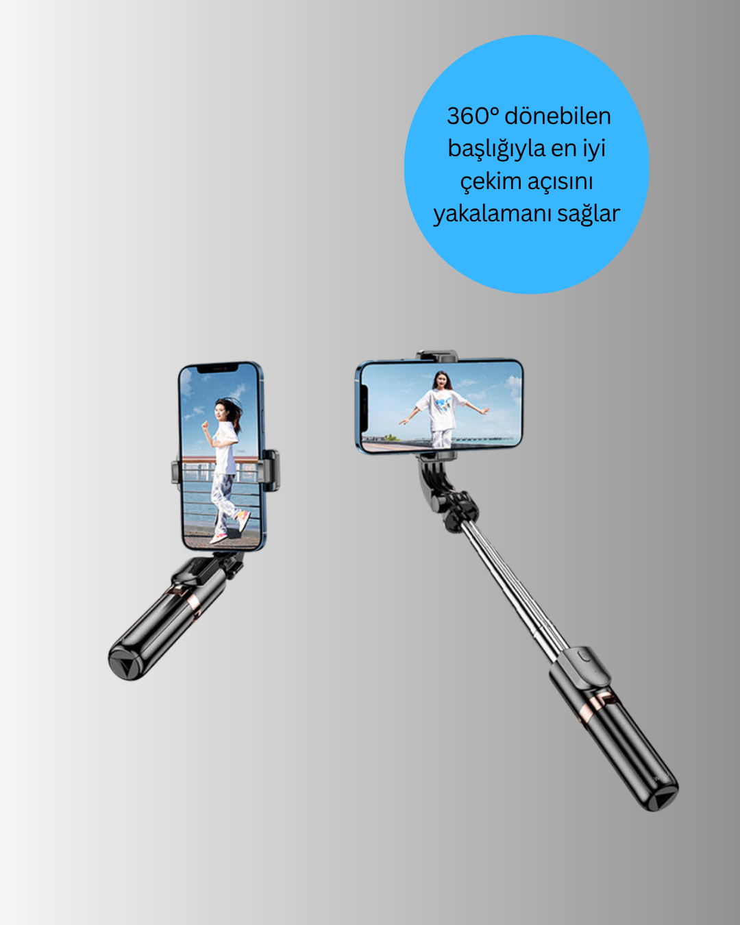 Uzaktan Kumandalı Bluetooth Selfie Çubuğu– 130 cm Ayarlanabilir