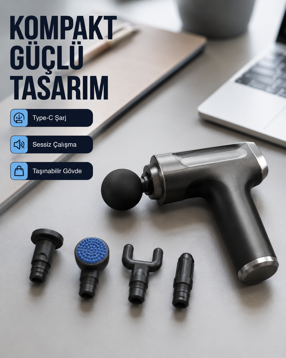 Kas Yorgunluğu Giderici Vücut Masaj Tabancası Yeni Nesil