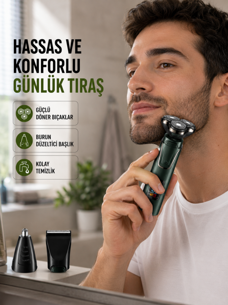 Kablosuz Şarjlı Çok Amaçlı Tıraş Makinesi