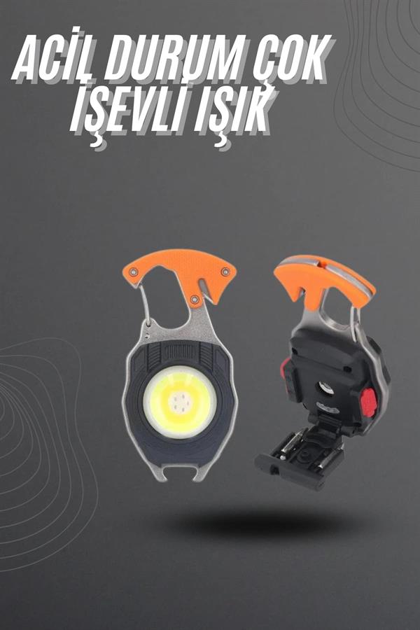 El Feneri LED Anahtarlık Çok Fonksiyonlu Mini Çakmak Özellikli