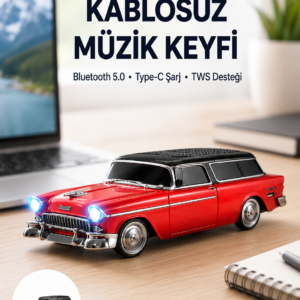 Vintage Tasarımlı LED Işıklı Bluetooth Hoparlör 10W