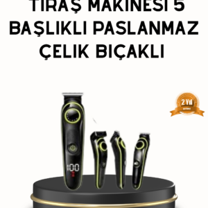 Erkek Bakım Seti 5’i 1 Arada Şarjlı Paslanmaz Çelik Başlıklı