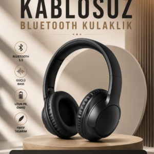 Kablosuz Bluetooth Kulaklık Kulak Üstü Mikrofonlu 5.0 Bluetooth ANC Özelliği