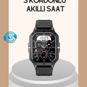 3 Kordonlu Akıllı Saat Uzun Pil Süreli