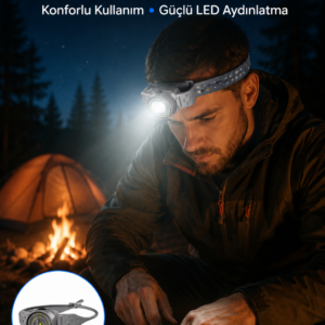 LED Kafa Feneri Ayarlanabilir Baş Bantlı Güçlü Aydınlatma Lambası