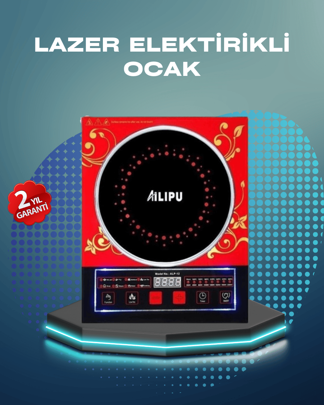 Dokunmatik LED Ekranlı İndüksiyon Ocak 8 Fonksiyonlu